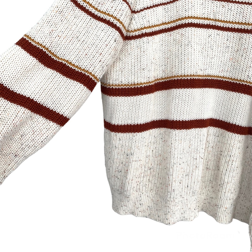 Addition Elle Cream Orange Striped Sweater - Picture 3 of 4